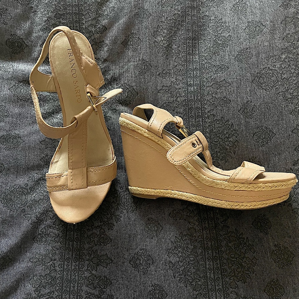 Cream/Beige Wedge Summer Sandals